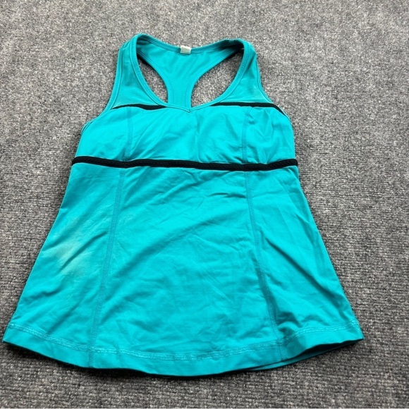 LULULEMON Women’s Racerback Athletic Tank Top shelf bra blue/black size: 4 - Picture 1 of 9
